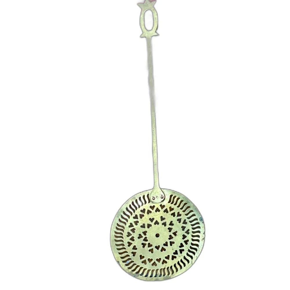 Artisan Brass Skimmer with Decorative Cutouts